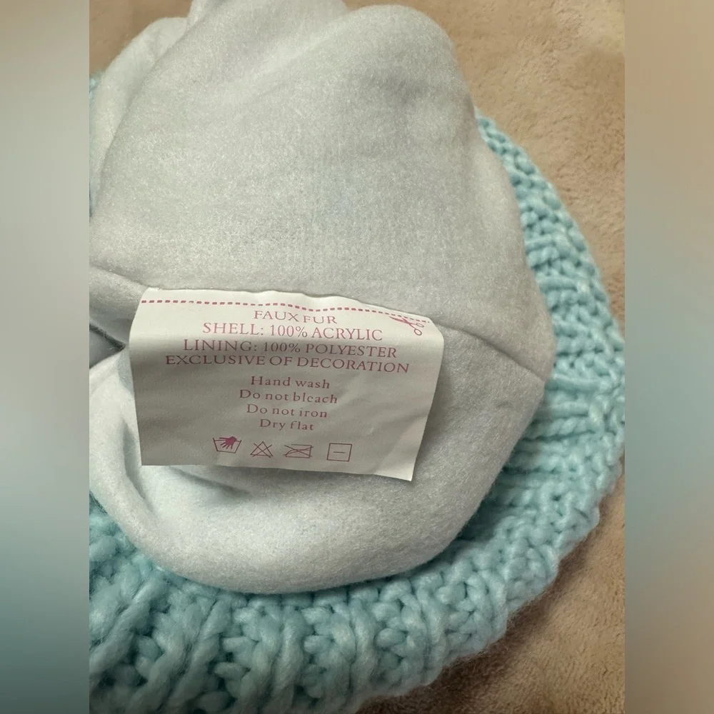 Kids Rainbow Pom Beanie Hat